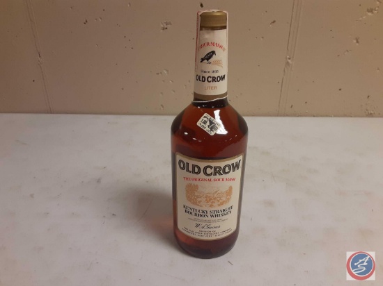 (1) Bottle of 80 Proof Stae of Maryland 1.00 L Sour Mash Old Crow Kentucky Straight Bourbon Whiskey.