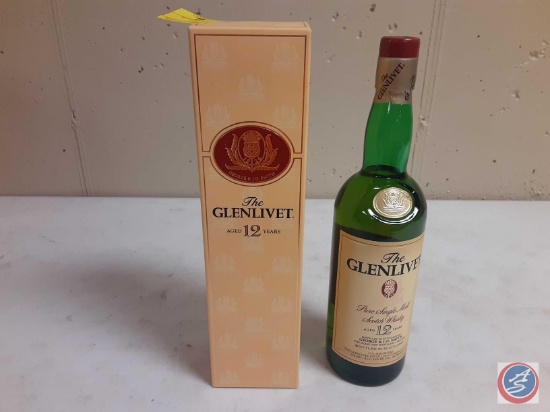 (1) Box and Bottle of George & J.O. Smith, The Glenlivet Pure single Malt Scotch Whiskey aged 12