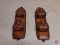 leather double Barrel wall rifle rack with deer on it made with top grain cowhide made in USA 4982