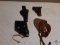 (4) leather holsters one holster appears to be for a 7.65mm caliber it has a 7.65 caliber magazine
