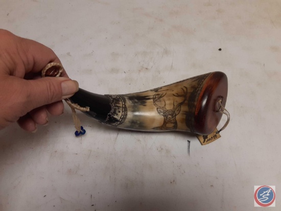 Mule Deer W/Crescent Chip Carving At Throat w/Staple, Butt Plug Staple. (L-Hand).