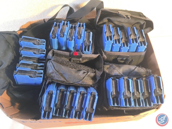 (5) Pouches w/Shoulder Strap and 5-UTM Blue Magazines Empty 30 Round Capacity of 5.56mm Battlefield