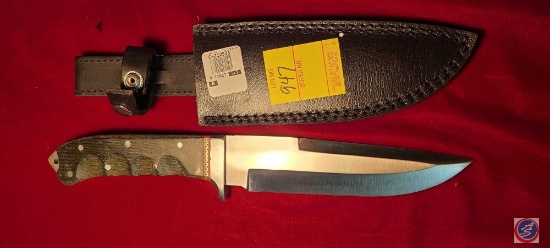 KMA Traders D2 Force Knife w/Leather Sheath