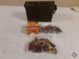 (35) 16 gauge shells,(20) 20 gauge shells, assorted brands with ammunition can