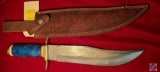 KMA Traders Handmade Knives (KMA Cutlery) Damascus w/Leather Sheath.