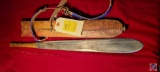 Indian Culture Machete w/leather case and beaded strap