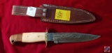 Handmade Damascus knife with Sheath....