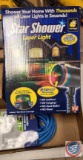 (1) Flat with Star Shower Laser Light for lighting up outside of your house, 15ft extension cord,