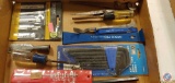 (1) Flat of Craftsman 12 pc Sabre Saw blades, Chisel parts, 7 pc ball point allen wrenches....