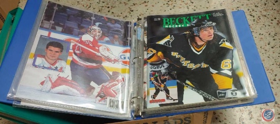2 binders full of Beckett hockey monthly magazines