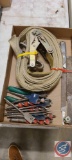 (1) Flat with tow rope, Drill bits, Files.
