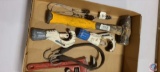 (1) Flat containing Wire Brush, Sledge Hammer, Pipe Cutters, Pipe Wrench, Tie Down Strap, (1) Flat