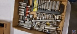 (1) Flat of Assorted Socket Wrenches and attachments, (1) Flat of SAE Wrenches.