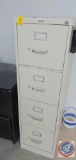 (4) drawer metal file cabinet, metal office desk, and office chair...