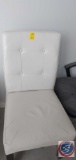 White leather chair and office chair