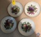 Naaman Made in Israel Ceramic Fruits & Berries Dessert Plates, Gold Trim Set of 4