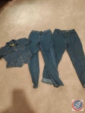 Two pairs Liz Claiborne denim jeans...size 12, Medium denim...Claiborne jacket,......Ladies nightgow