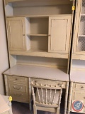 Off white desk with shelving, (approx measurement 80