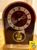 Vintage Gold Arch Seiko Quartz Mantle Clock