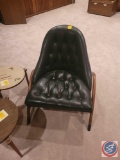 Leather chair with foot stool, 2 tables, lamp table.