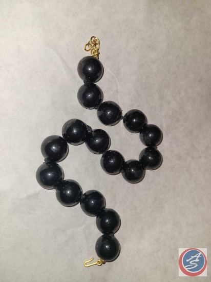15" Black Beaded necklace