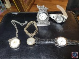 Cherub Clock and Bracelet Watch and Necklace Watch
