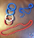 Red, White and Blue bracelet and necklace.