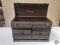 Empty metal tool chest with drawers