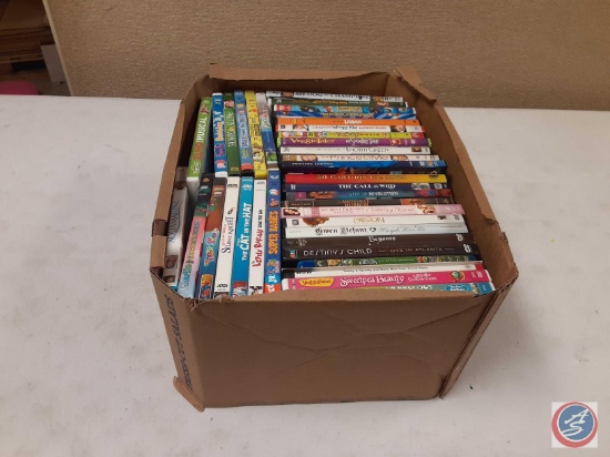 (1) box of assorted children's DVDs