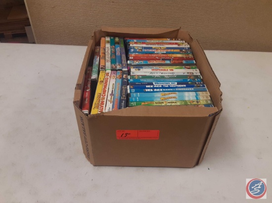 (1) box of assorted children's DVDs