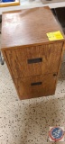 Wooden design on a metal filing cabinet. Key included and the drawers do lock.