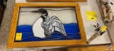 Hanging Stained glass goose.