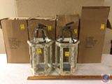 (6) Metal/Glass Antique Looking Lanterns / Birdcages 10in. x 22in. w/hanging handles