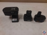 (3) three batteries, One battery has charger 9.6 volt with no power cord, the other is a 9.6 volt