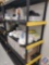 Black and yellow resin shelving. There are 5 shelves and there appears to be anchor points on each