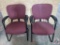 2 metal chairs with fabric cushions