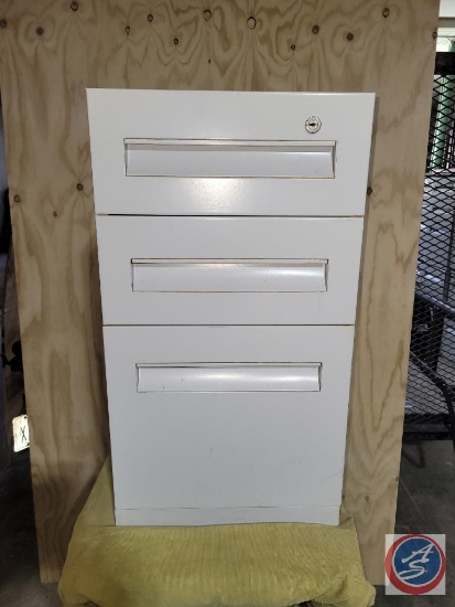 3 drawer file cabinet with no key