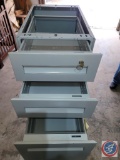 3 Drawer metal file cabinet with key