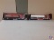 (1)1:32 scale Freightliner Long Haul flatbed truck and trailer,(1)1:32 scale Kenworth grain truck