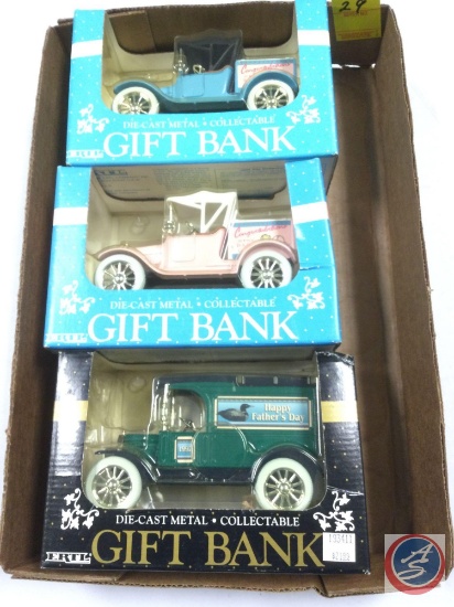 (3) DIe-Cast Collectible Gift Banks