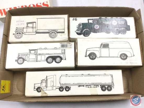 (1) 1931 Hawkeye Motor Truck Locking Bank w/Key 1/34 Scale, (1) 1930 Diamond T Tanker Truck Locking