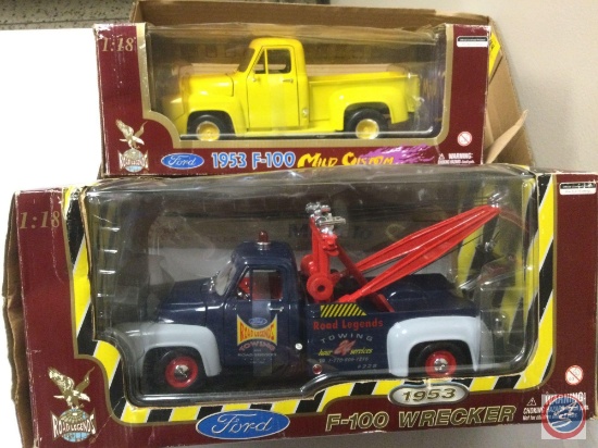 (1) 1953 Ford F-100 Wrecker 1/18 Scale, (1) 1953 F-100 Mild Custom Pickup 1/18 Scale