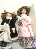 (2) Porcelain Dolls w/Stands