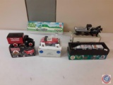 (1) 1925 Texaco Mac bulldog lubricant truck this is a bank,(1)1:25 scale model A roadster,(1) 1993