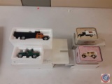 (4) assorted diecast cars,(1) 1941 Chevy dump truck,(1) 1922 Ford pickup,(1) 1930 Chevy Delivery