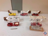 (1)1:30 scale Diecast 1948 American LaFrance fire truck Bank,(1)1:30 Scale Diecast 1937 aherns