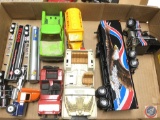 Assorted Die Cast Trucks, Trailers, Jeeps and Tractor/Trailer