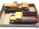 (1) Wood Model Coupe Car, (1) Wood Truck (axle not attached)
