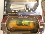 (1) Kenworth W900 Long Hauler, (1) Ford Fairlane Crown Victoria 1/18 Scale