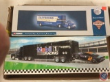 (1) Mobil 1 Racing Tractor/Trailer w/Lights 1/32 Scale, (1) Greyhound...Moving Tractor/Trailer 1/50